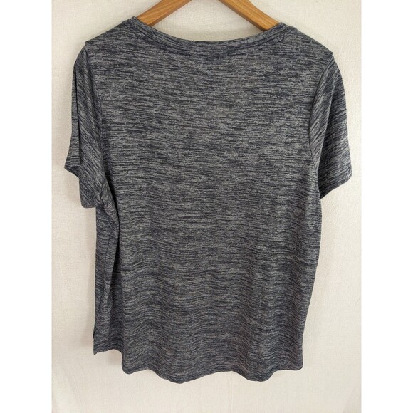 Athleta Top Women XL Gray Space Dye Breezy Scoop V Neck Cap Sleeve Gym Shirt - Picture 3 of 7